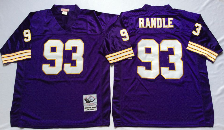 Men NFL Minnesota Vikings #93 Randle purple Mitchell Ness jerseys